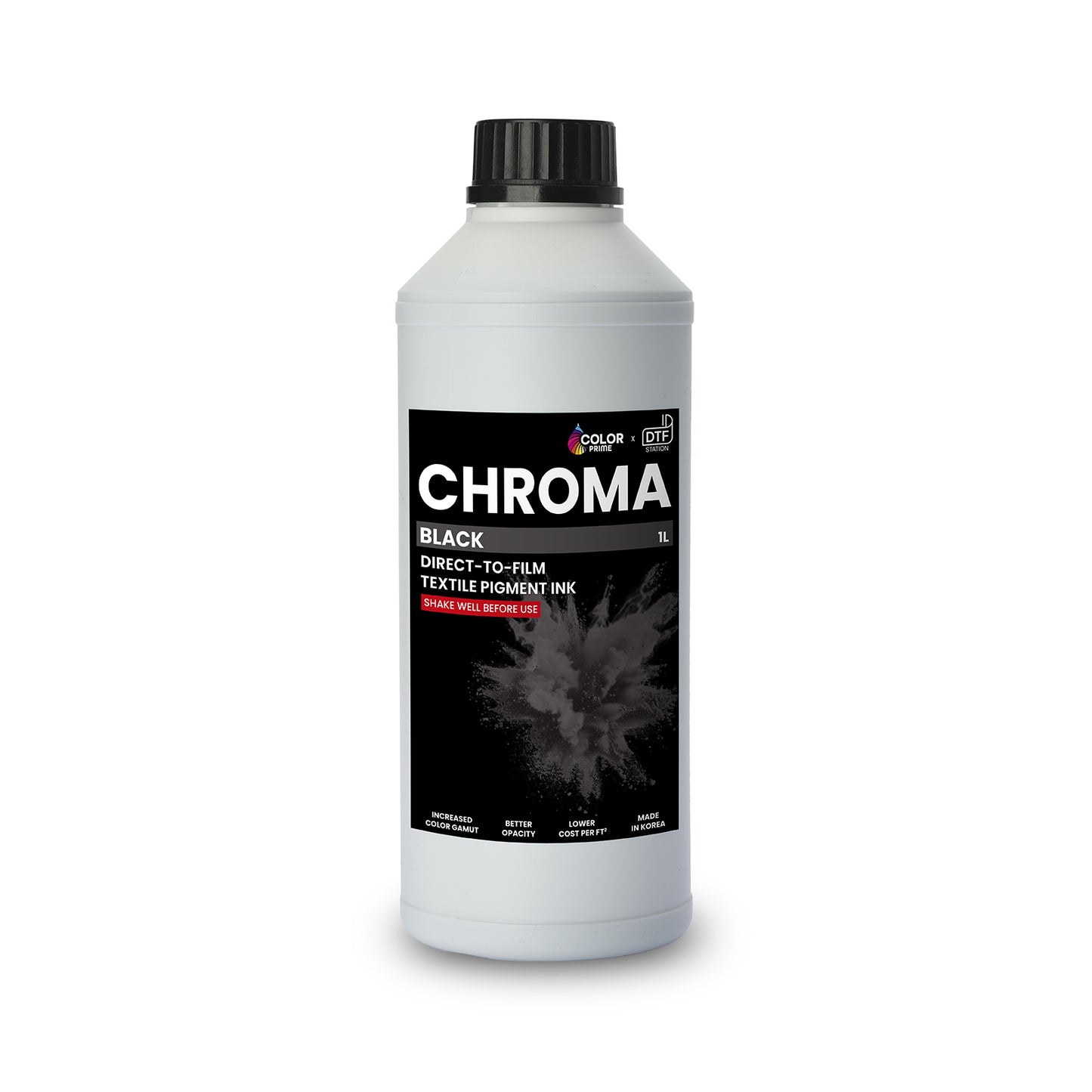 Color Prime Chroma DTF Ink (1 Liter) | Wide Gamut DTF Ink for Epson i1600 & i3200 Printers