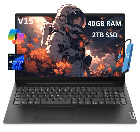 Lenovo V15 Gen 4 (15.6" FHD Anti-Glare, 13th Intel Core i5-13420H (Beat i7-1255U), 40GB RAM, 1TB SSD) for Business, Home, Military Grade, Ethernet, IST Hub, Win 11 Pro w/AI Copilot, Black