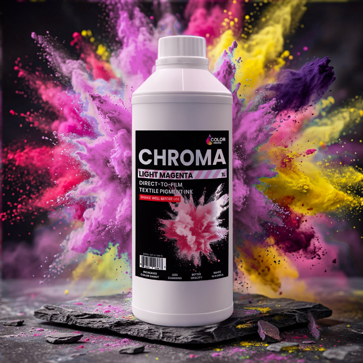 Color Prime Chroma DTF Ink (1 Liter) | Wide Gamut DTF Ink for Epson i1600 & i3200 Printers