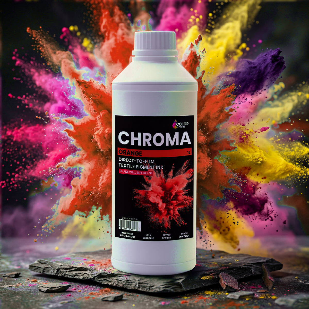 Color Prime Chroma DTF Ink (1 Liter) | Wide Gamut DTF Ink for Epson i1600 & i3200 Printers
